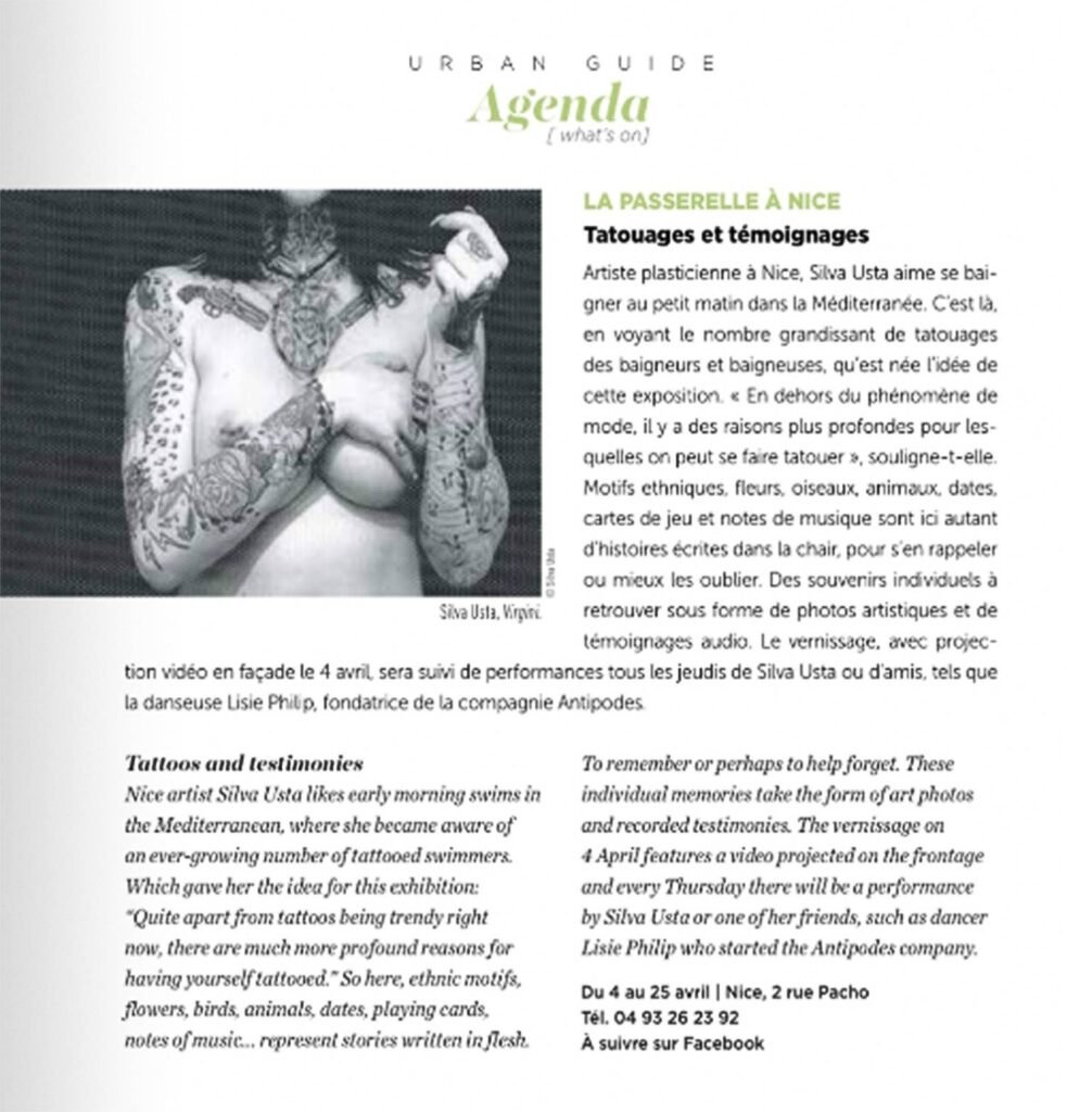 Cote Magazine - Tatoothérapie - Silva Usta - Avril 2019