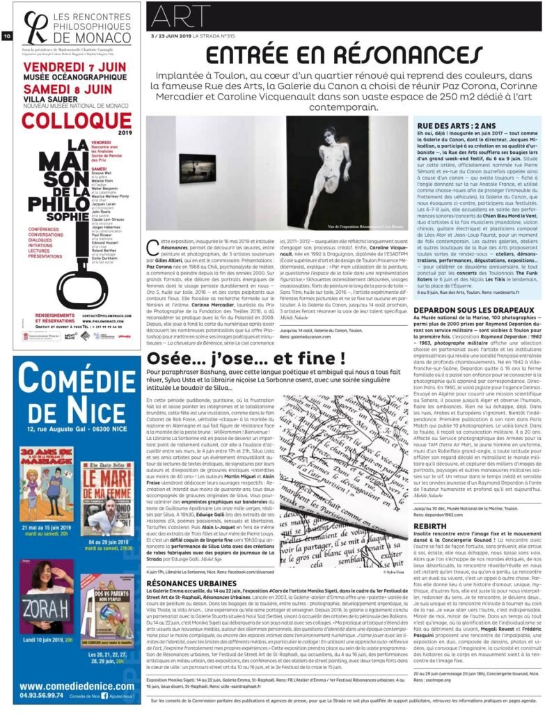 La Strada n°315- 3 au 18 juin 2019 - Le Boudoir de Silva