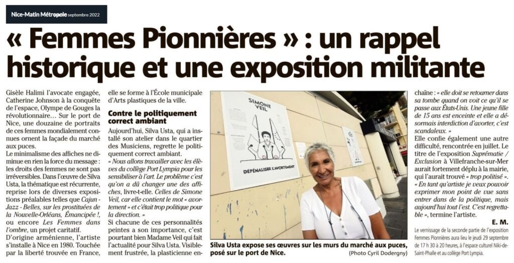 Nice-Matin - Silva Usta - Femmes Pionnières aux Puces de Nice - 7 septembre 2022